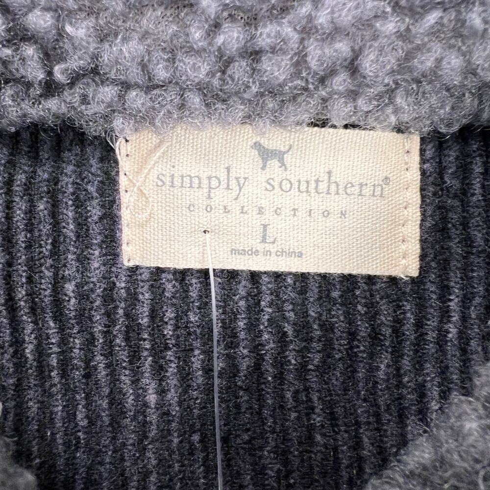 Simply Southern Gray Acid Wash Corduroy Jacket Sherpa Collar Distressed Size L - Picture 3 of 13